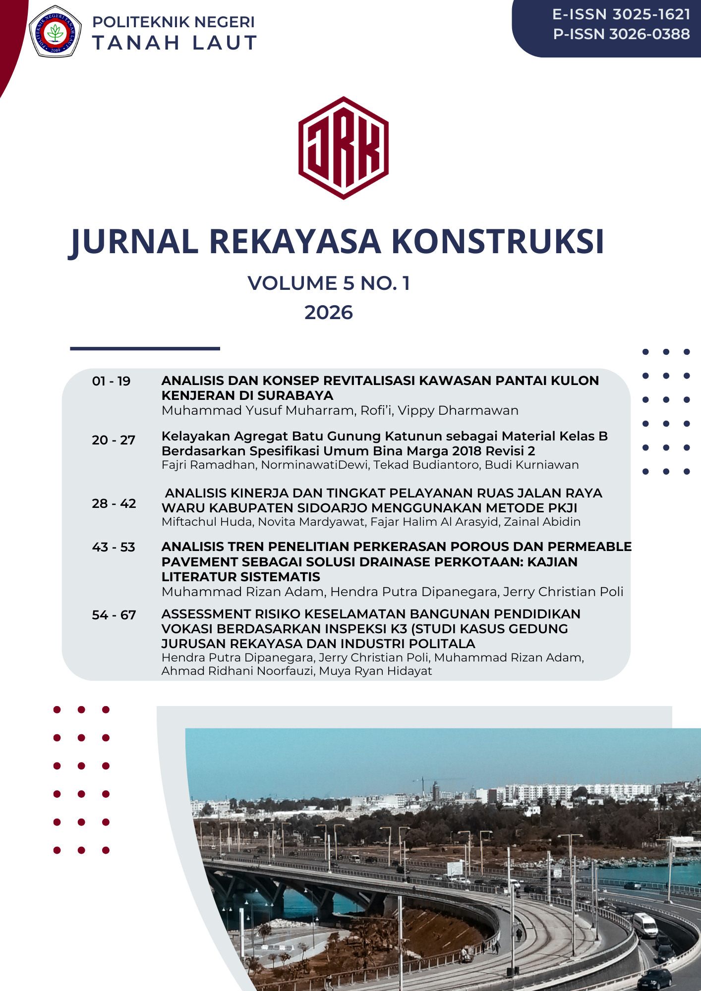 					View Vol. 5 No. 1 (2026): Jurnal Rekayasa Konstruksi (Mei)
				